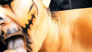 on halloween night she appears to suck cum from strangers he can't hold back and cums in her monster doll mouth she swallows every drop best blowjob ever right?