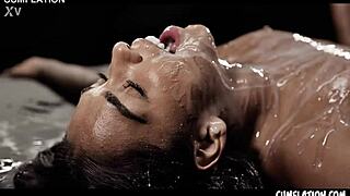 black angel latina cum slut gets extreme creampie cumflation with blasting squirt!!