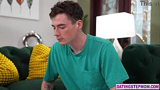 French milf stepmom Anissa Kate catches naughty stepson and tempts him into taboo mommy roleplay sex