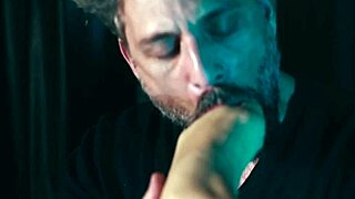 in a steamy casting the pretty nerdy teen in lingerie worships feet gives footjob licks pussy and fucks mature guy to orgasm