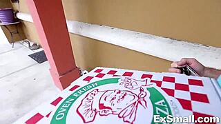 mia scarlett the petite pornstar with natural tits licks delivery guy's cock before hardcore fucking her tight pussy