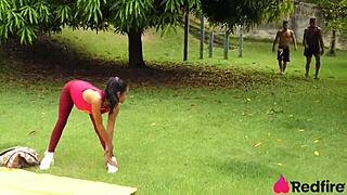 naive niara pessanha trains tight ass outdoors with rough anal and double penetration