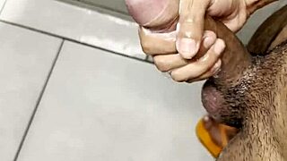 trying my first gym bathroom masturbation session feels so dirty and thrilling