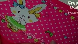 Pretty asian teen bent over bed ripped clothes tight shaved pussy creampied doggystyle