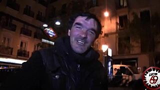 amanda x's first double penetration stretches her hairy pussy wide