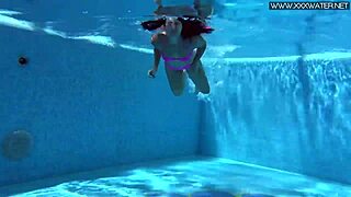 jessica lincoln looks great in her pink bikini floating around the pool