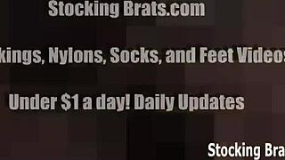 Carmen and Jessie hot for stockings foot fetish toe play heels