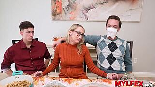 mylfex grandpa arrives for dinner then dives into wild family orgy frenzy