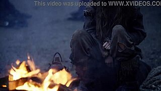 Cosplay Fantasy Baremaidens Campire Masturbates Outdoors in Costume