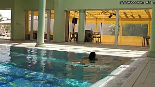 jessica lincoln looks great in her pink bikini floating around the pool