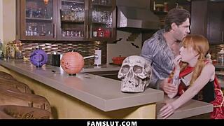 Stepdad tells stepdaughter we're gonna fuck doggystyle bent over but might get caught any second now