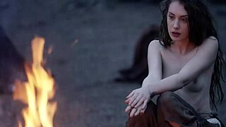 Cosplay Fantasy Baremaidens Campire Masturbates Outdoors in Costume