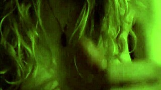 The hot blonde milf oils up for a sensual handjob on that big monster cock leading to explosive cumshot couple action.