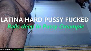 ever seen a skinny latina's tight pussy take balls-deep face fucking then creampie explosion?