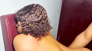 Ebony Babe Surprised by Massive Black Cock Stretching Her Tight Natural Tits Pussy