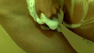 Ever seen a squirting nymph's hairy poon get toy-groped like this?