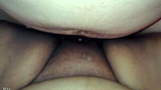 guy rubs cock on her clit during intense play