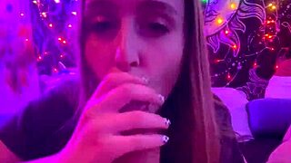 Laney Grey's Passionate Late-Night Cock Sucking POV Melts Hearts with Brad Newman