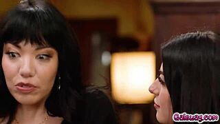 personal assistant gal ritchie sneaks a lick on her boss's wet pussy 😜💦