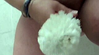 Chubby Old Lady's Desperate Broomstick Masturbation Bliss Overwhelms Her