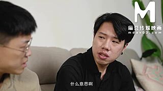 whoa asian milf rides old cock in wild family 3some