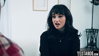 Caring stepdad pounds horny teen stepdaughter's hairy pussy deep