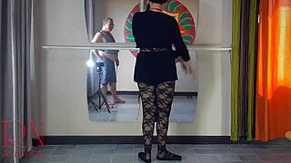 Why punish ballerina Regina Noir's ass in fishnets when teacher can face fuck her pussy too?