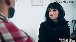 Caring stepdad pounds horny teen stepdaughter's hairy pussy deep