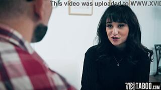 Caring stepdad pounds horny teen stepdaughter's hairy pussy deep