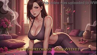 Uh, the peeping tom caught me yoga stretching, now it's his solo show punishment or prize... anyavelvet full vid