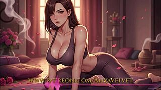 Uh, the peeping tom caught me yoga stretching, now it's his solo show punishment or prize... anyavelvet full vid