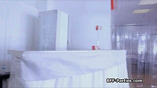 Ballerinas take turns blowing instructor's thick cock in group