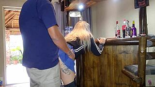 What if cute blonde gym girl lifts skirt for creampie cheating quickie?