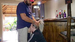 What if cute blonde gym girl lifts skirt for creampie cheating quickie?