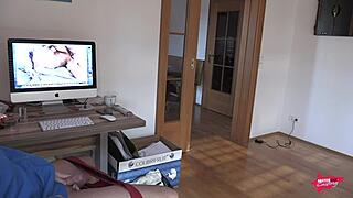 i caught my roommate jerking off now he's gotta fuck me hard