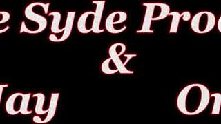 sara jay fingers her wet pussy on kitchen counter naked