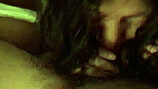 Japanese mature woman gives intense blowjob session