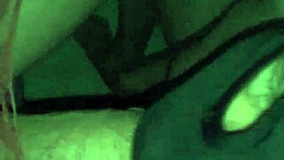 a man drops to his knees sucking the big cock of this monster shemale tranny