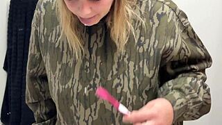 i come home from hunting army day she spits licks my ass pussy doggystyle homemade couple orgasm snow