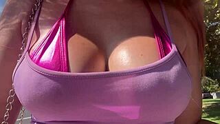 Artemisia Love's Big Tits Bounce Outdoor Walk