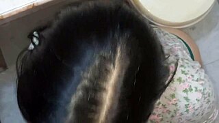 passionate couple bangs in bathroom with doggystyle deepthroat until facial cumshot