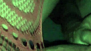 a man drops to his knees sucking the big cock of this monster shemale tranny