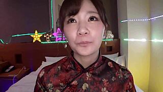 gorgeous pale japanese babe with e-cup tits rides cock cowgystyle to cum explosion