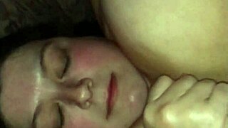 oh baby, i'm cumming all over wife's face from slowmo handjob on her huge 42f tits