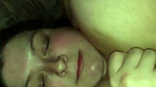 oh baby, i'm cumming all over wife's face from slowmo handjob on her huge 42f tits