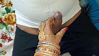 Cute Indian Babysitter Gives Sasur Ji Blowjob and Doggystyle Fuck in Bedroom