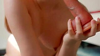 asian babe pounds dildo on mirror while clit vibrator brings multiple orgasms