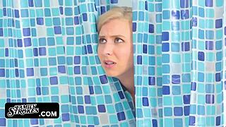 Blonde stepmom alice chambers mistakes stepson for stepdad in bathroom