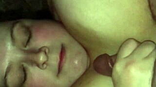 oh baby, i'm cumming all over wife's face from slowmo handjob on her huge 42f tits