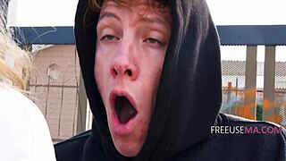 hey mommy, hired you to work but fired ya to jerk my cock in public skirt hike